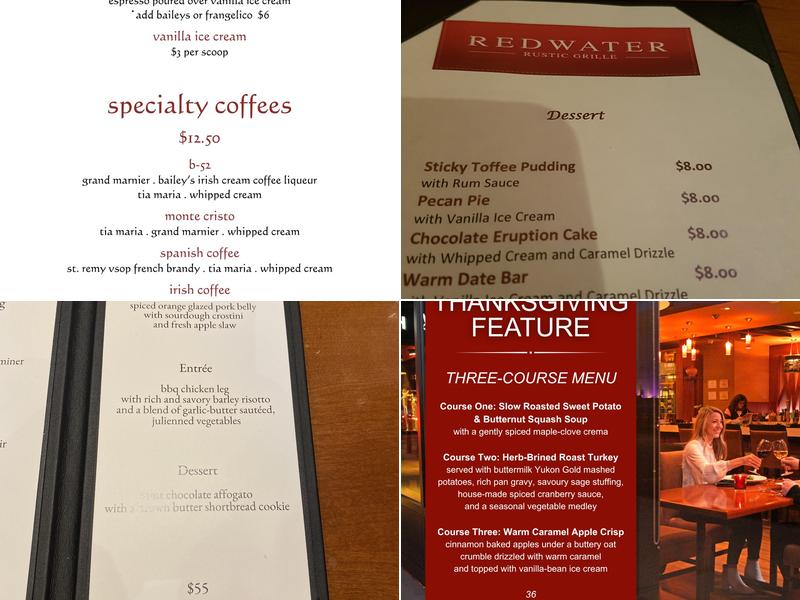 RedWater Rustic Grille Menu