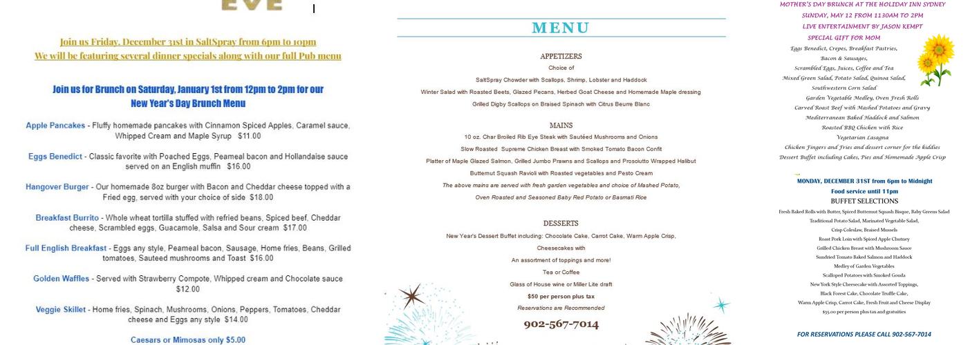 Saltspray Menu