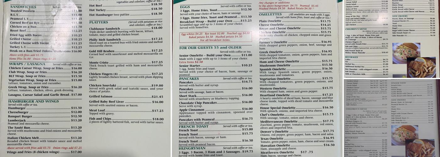 Bayside Restaurant Menu