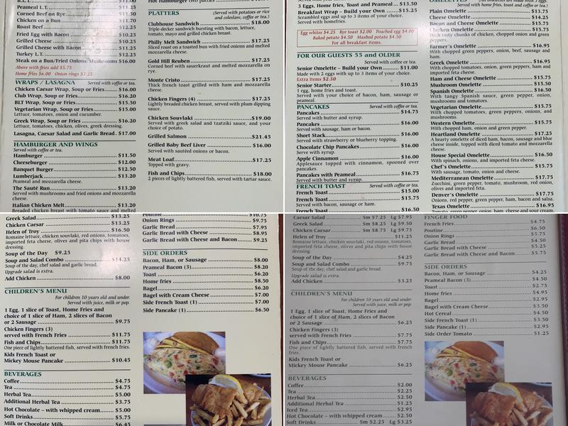 Bayside Restaurant Menu