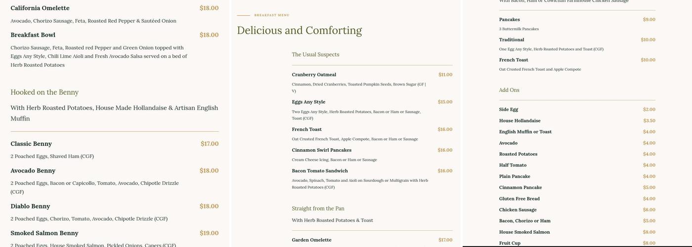 Anglers Dining Menu