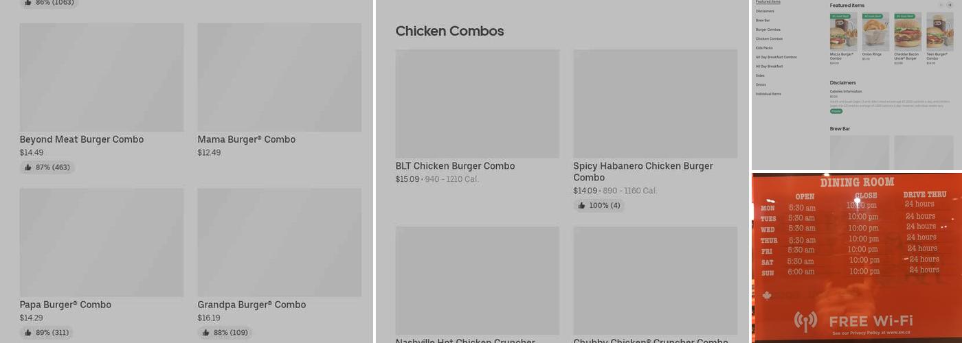 A&W Canada Menu
