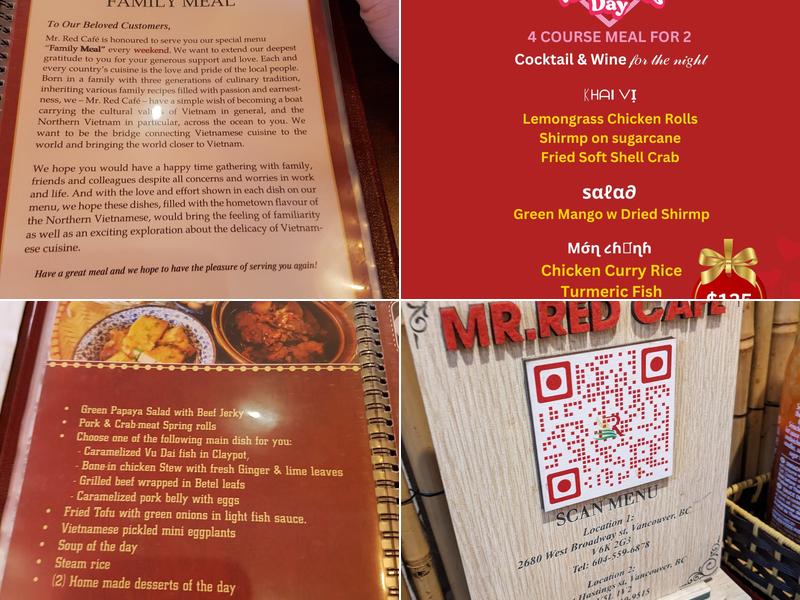 Mr. Red Cafe Menu