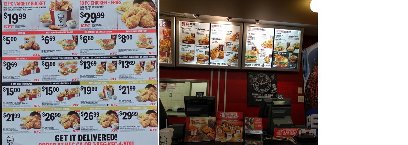 KFC Menu
