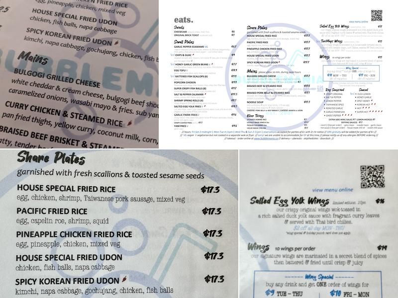 Bubblemania Menu