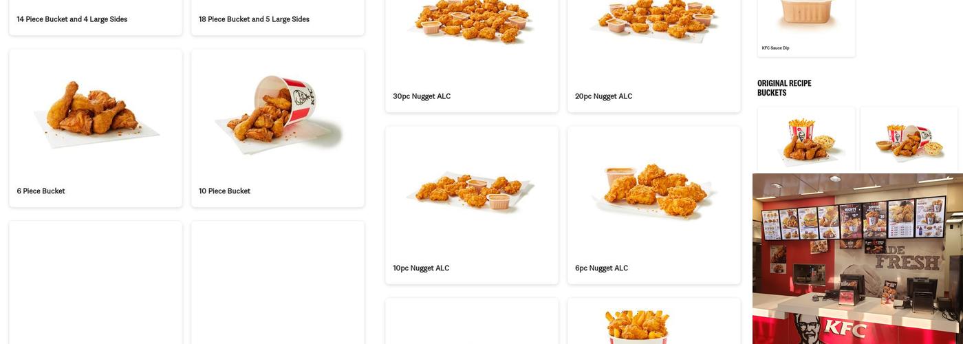 KFC Menu