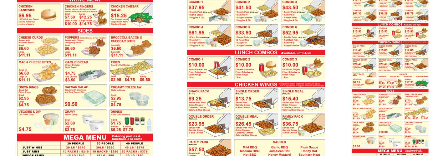 Red Rockets Menu