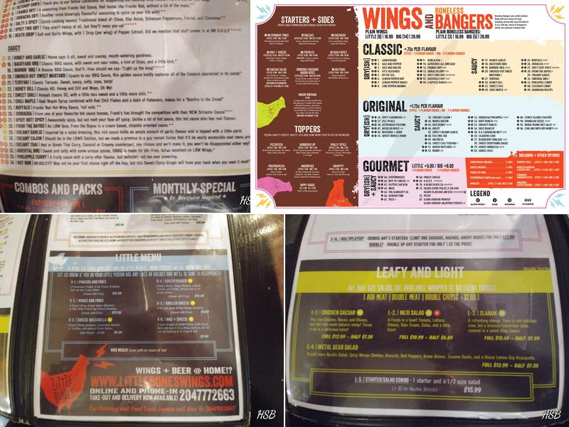 Little Bones Wings Menu