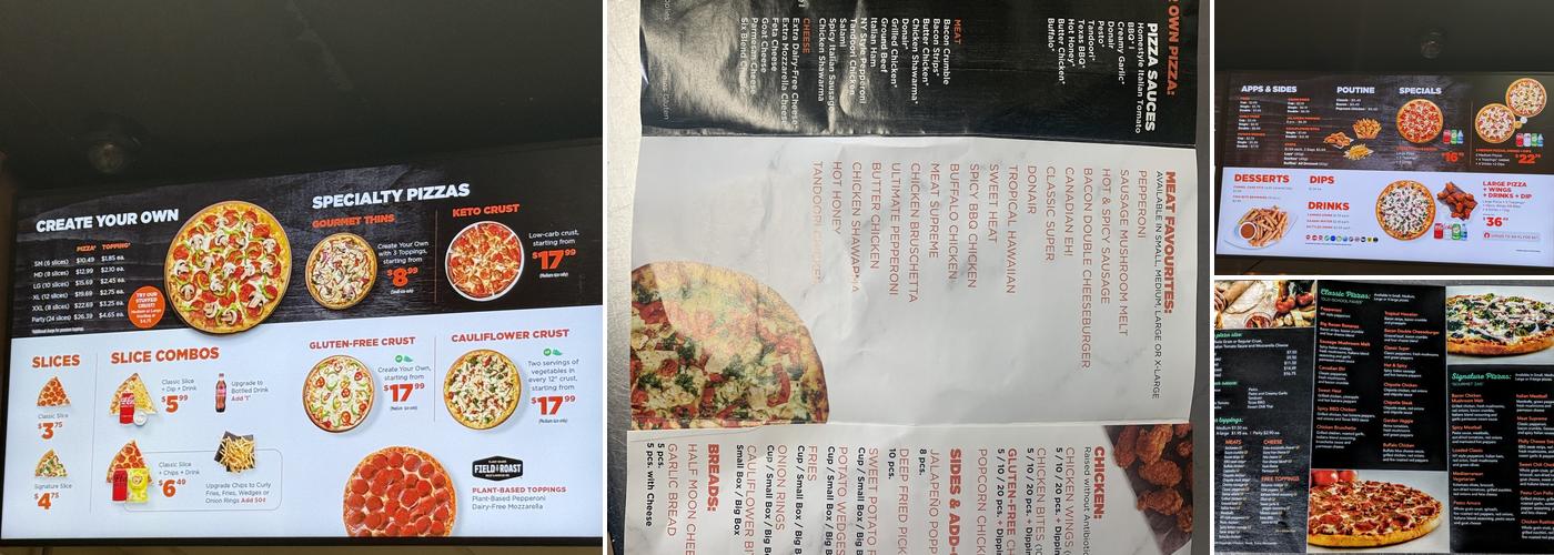 Pizza Pizza Menu