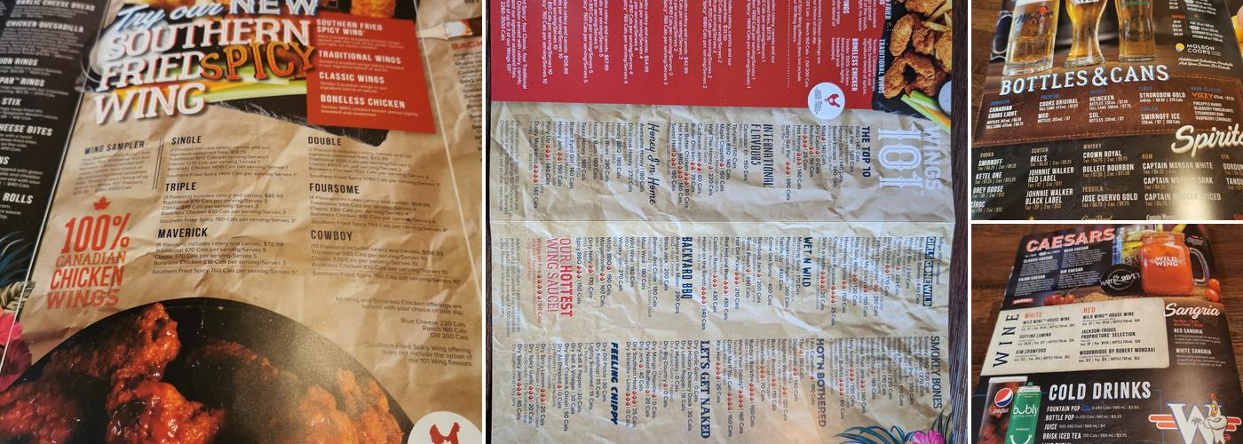 Wild Wing Menu