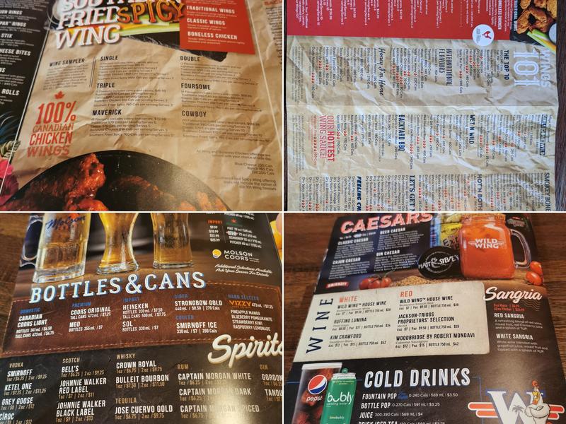 Wild Wing Menu