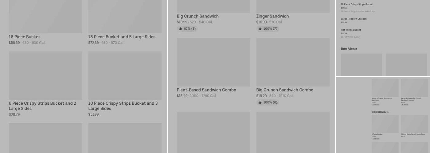 KFC Menu