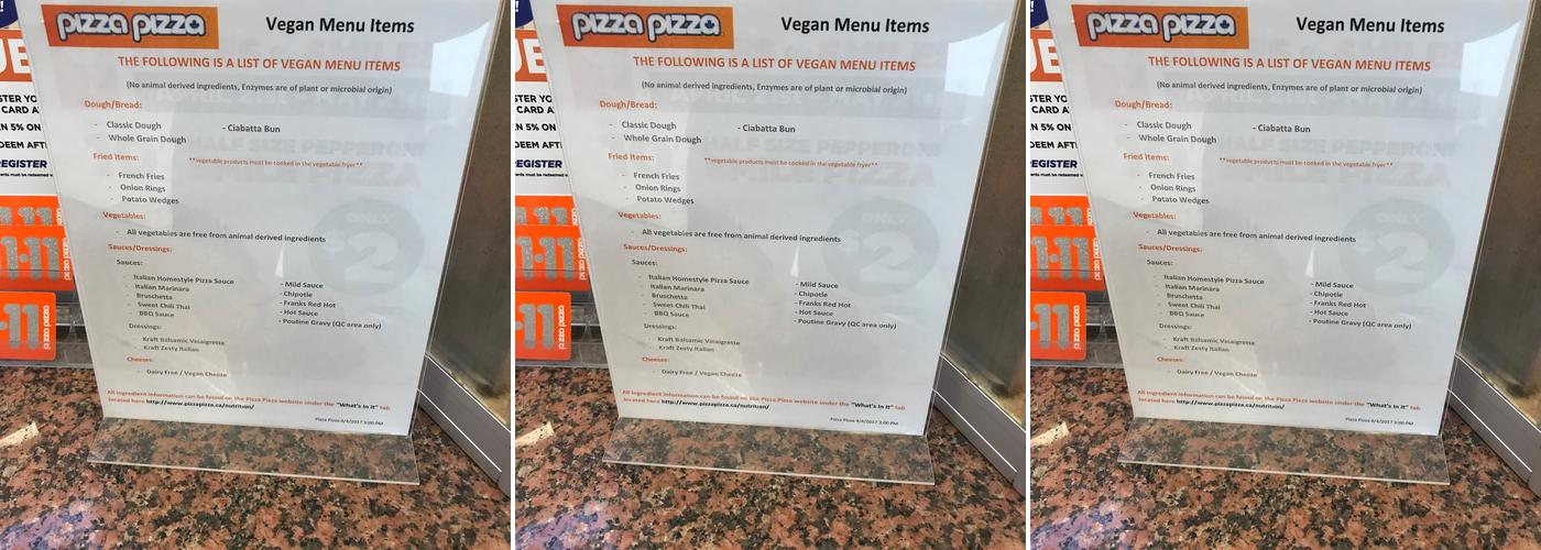 Pizza Pizza Menu