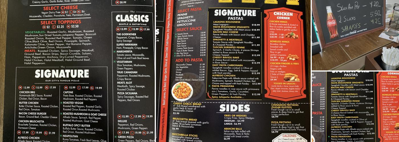 Aria Pizza Menu