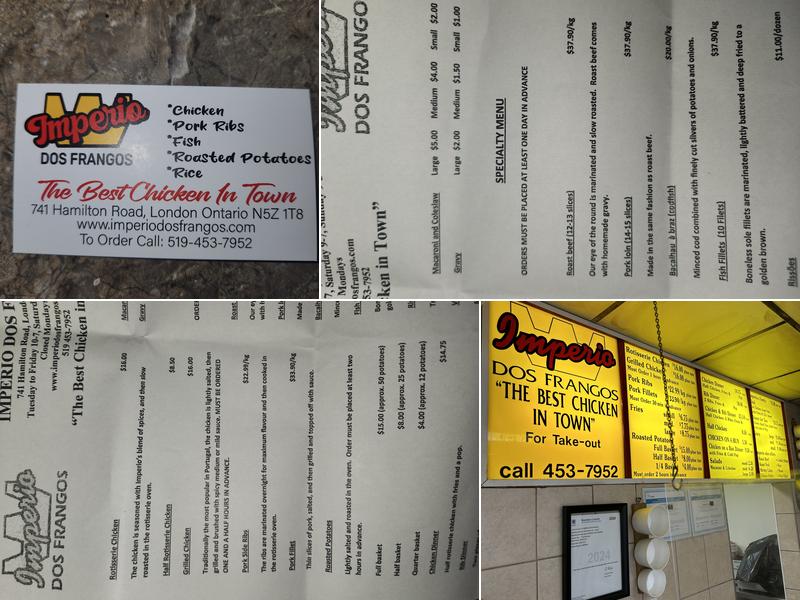 Imperio Dos Frangos Menu