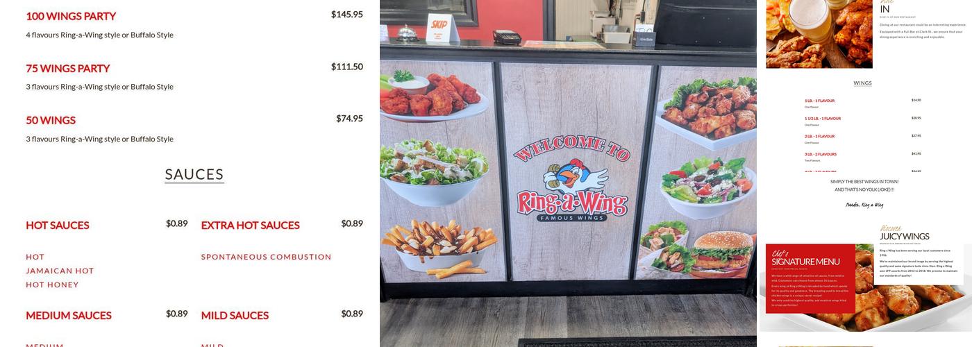 Ring A Wing Menu