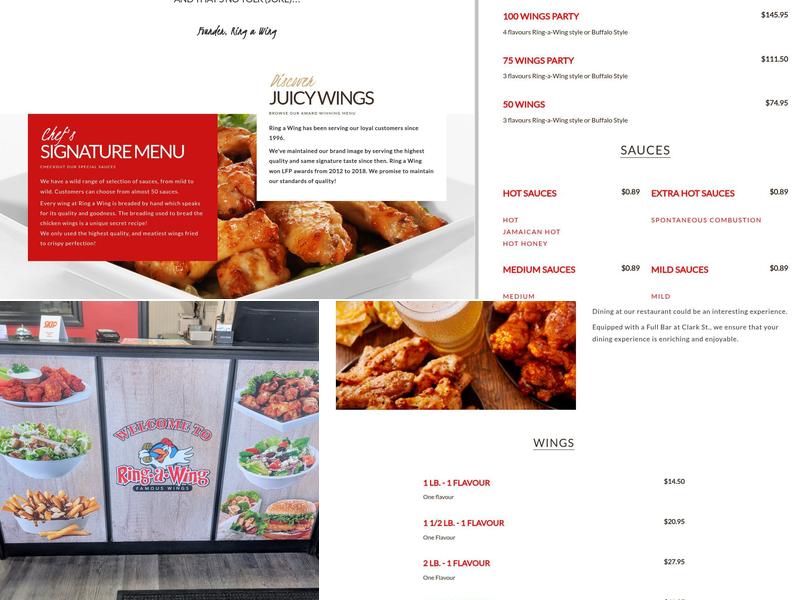 Ring A Wing Menu