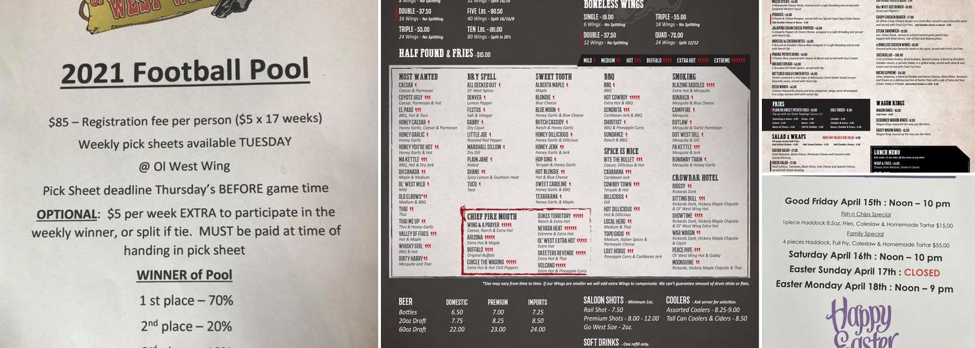 Ol' West Wing Menu