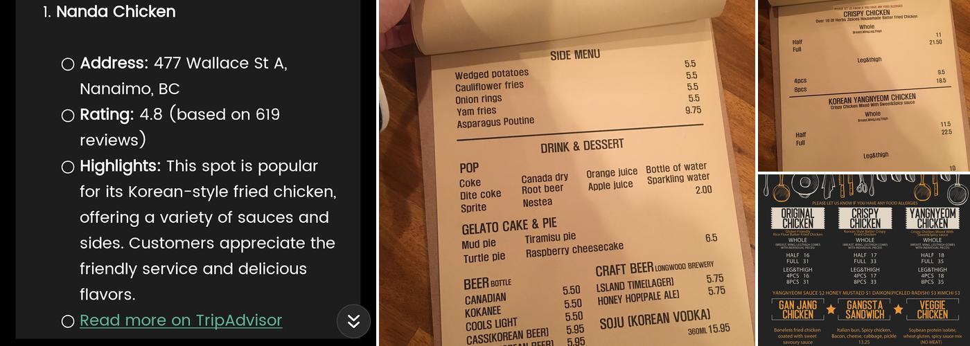 NANDA CHICKEN Menu