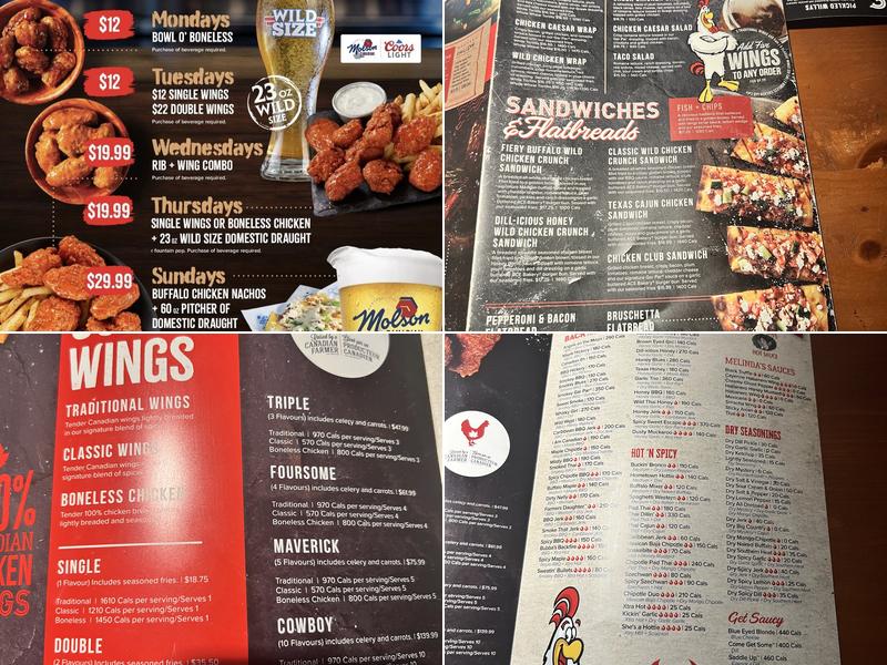 Wild Wing Menu