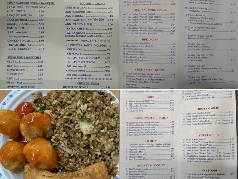 Yees Garden Chinese Foods Menu