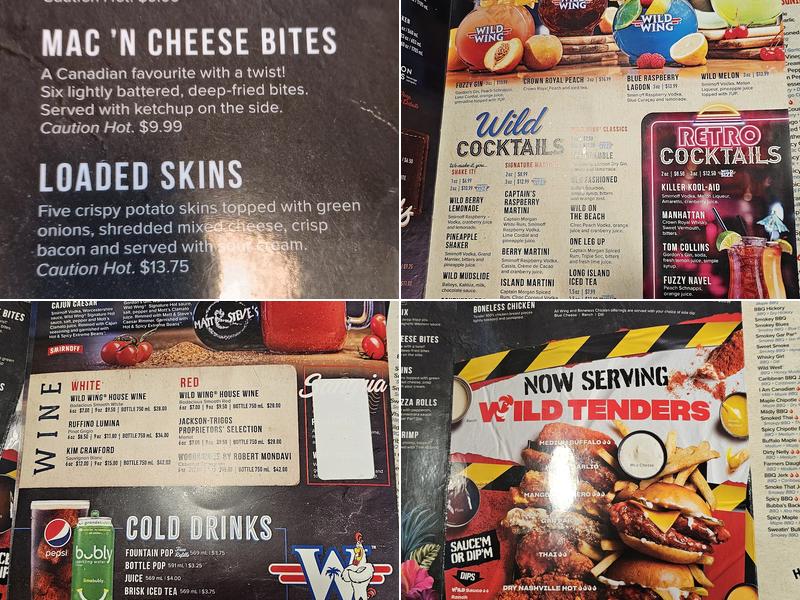 Wild Wing Menu