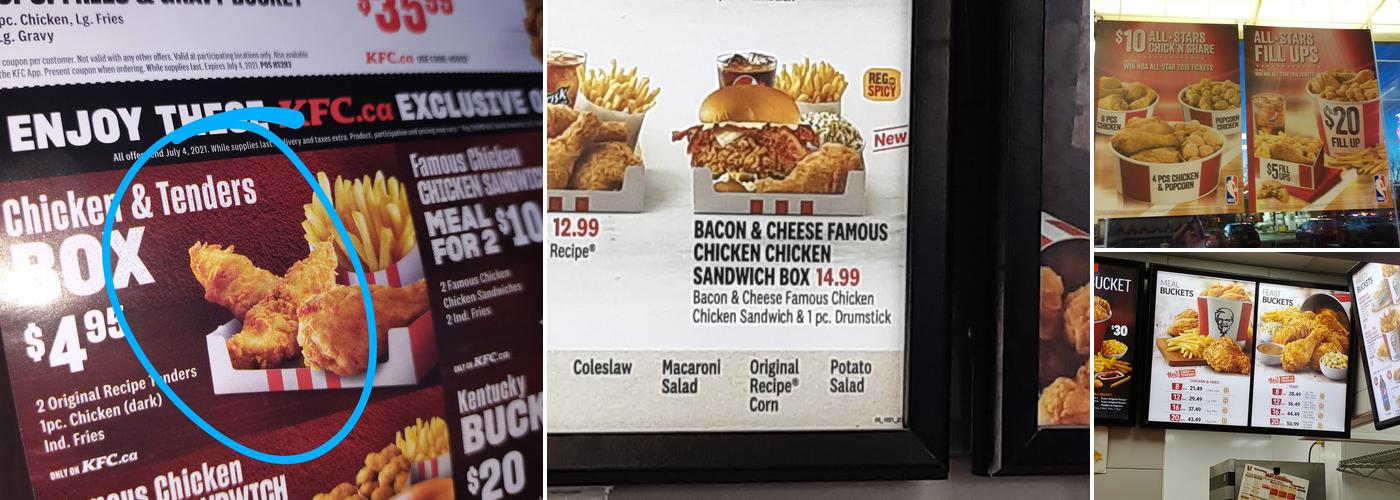 KFC Menu