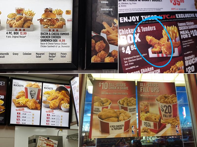 KFC Menu