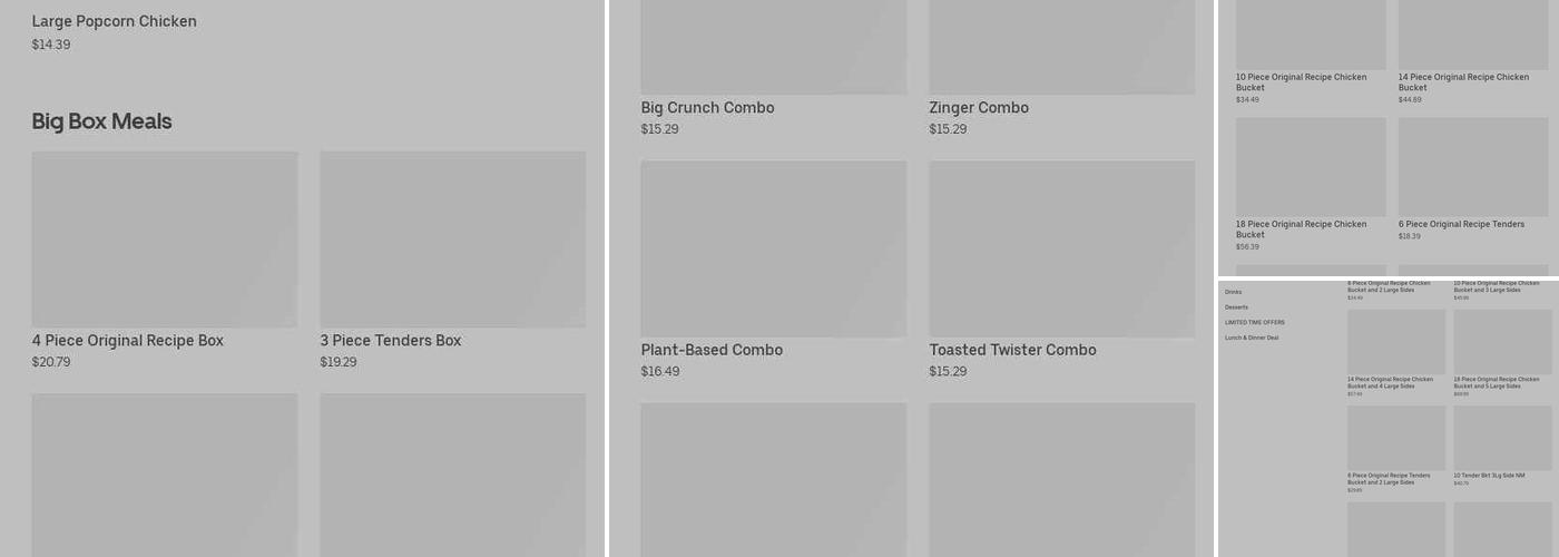 KFC Menu