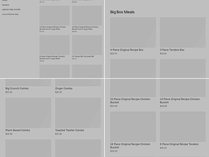 KFC Menu
