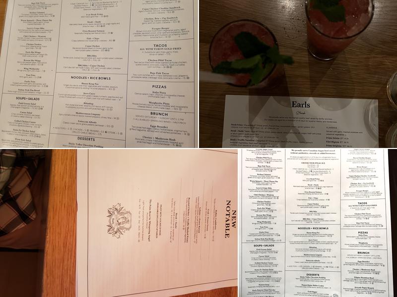 Earls Kitchen + Bar Menu