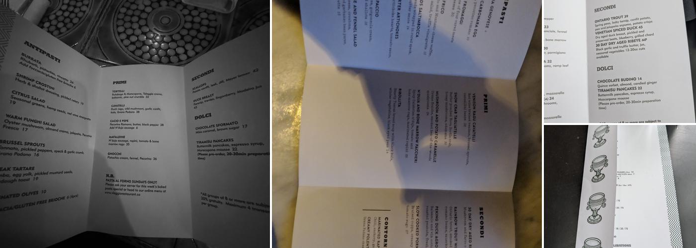 Viaggio Menu
