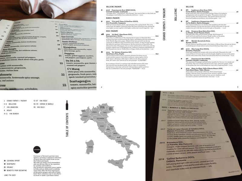 Terroni Menu