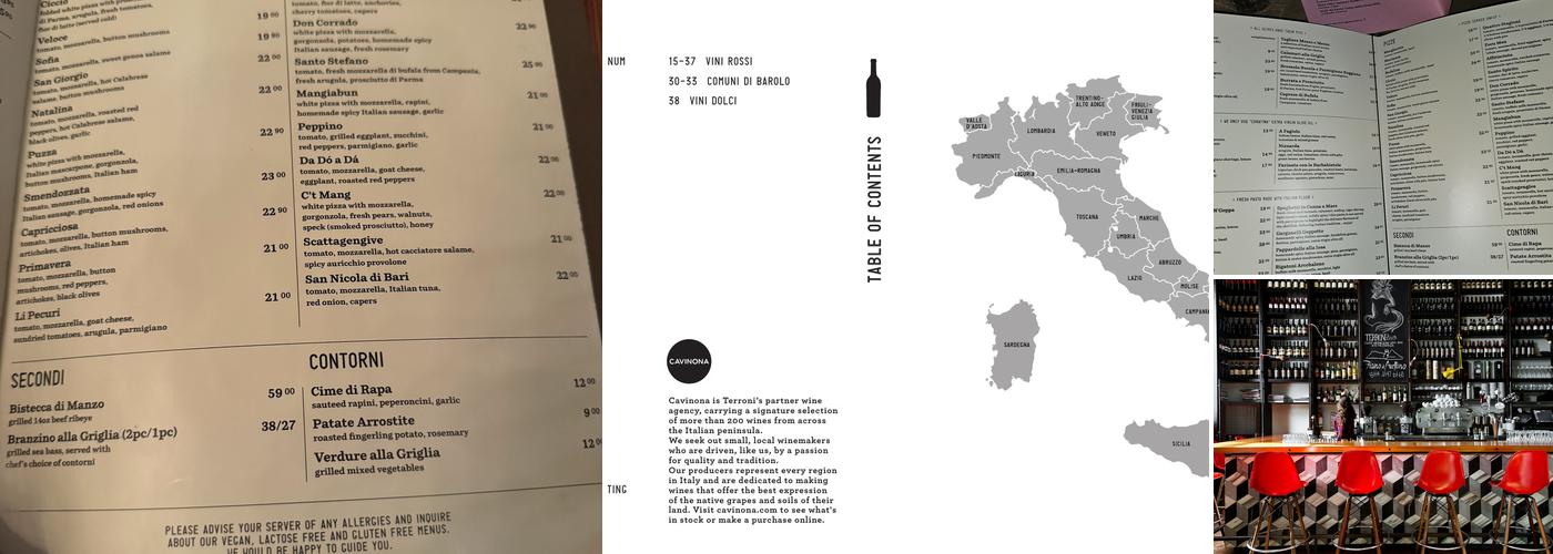 Terroni Menu