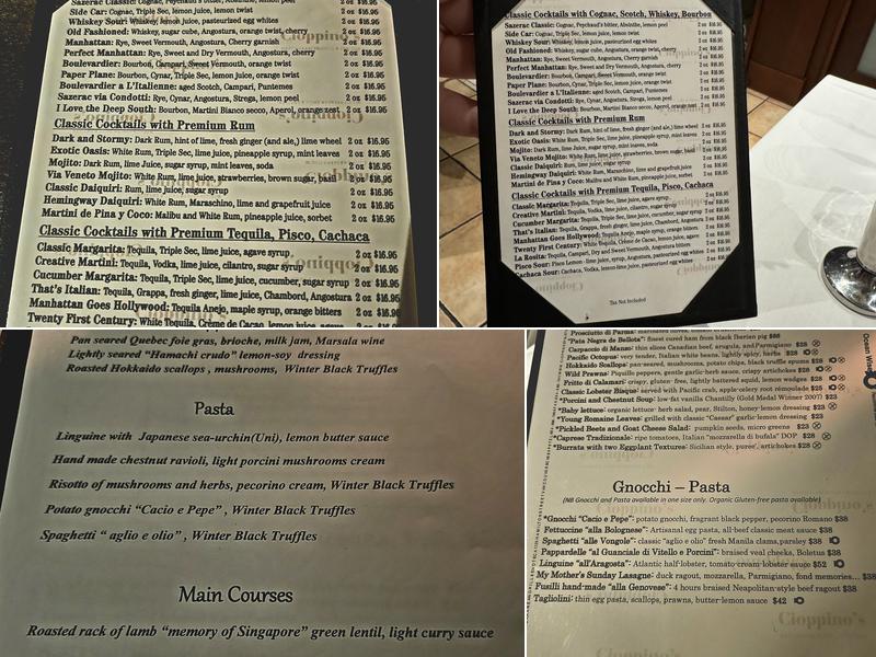 Cioppino's Mediterranean Grill Menu
