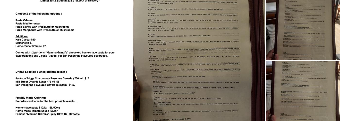 Mamma Grazzi's Kitchen Menu