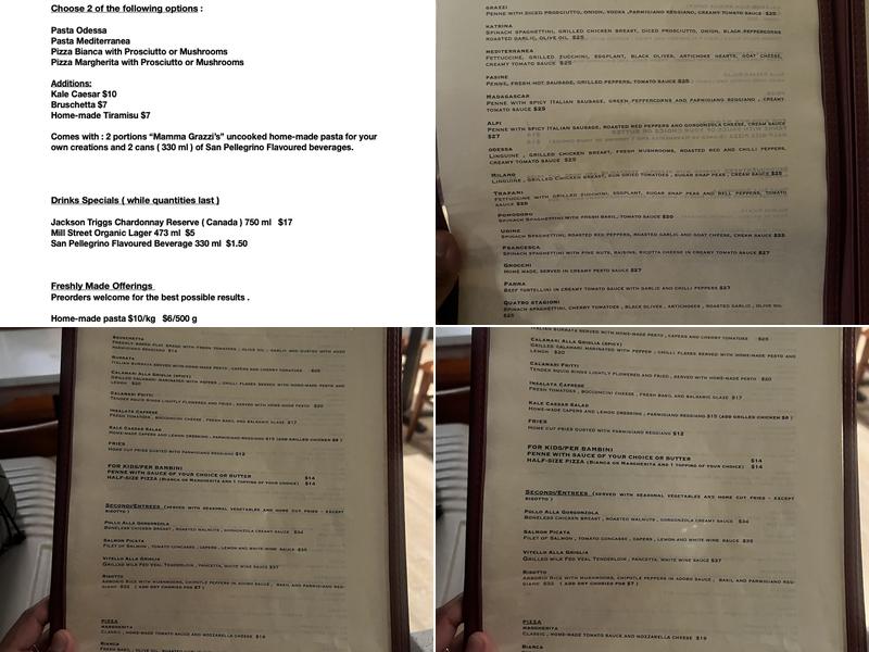 Mamma Grazzi's Kitchen Menu