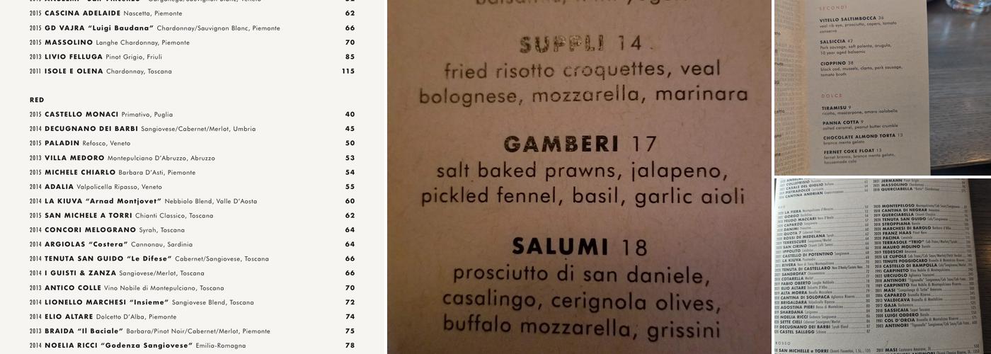 Cardinale Menu