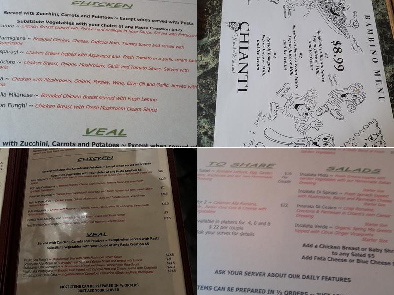 Chianti Menu