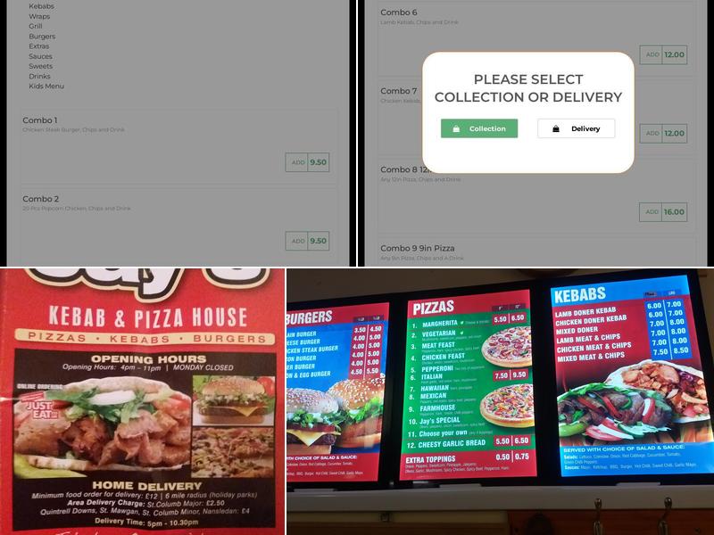 Jays Kebab and Pizza House Menu