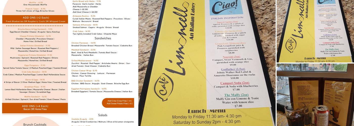 Cafe Limoncello Menu