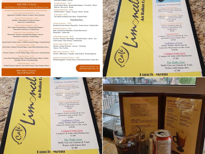 Cafe Limoncello Menu