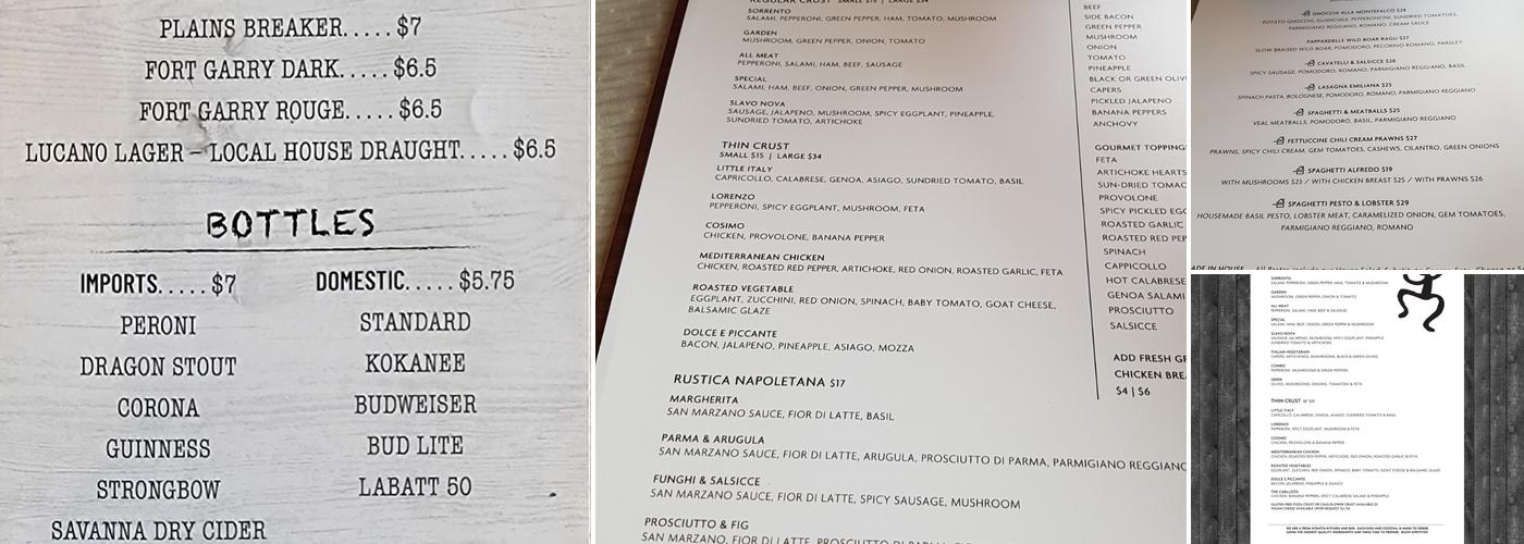 Nicolino's Menu