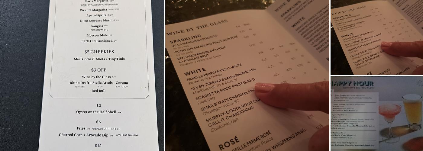 Earls Kitchen + Bar Menu