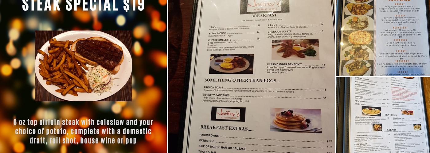 Jeffrey's Restaurant Menu
