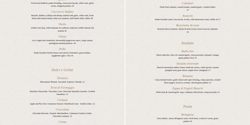 Da Maurizio Menu