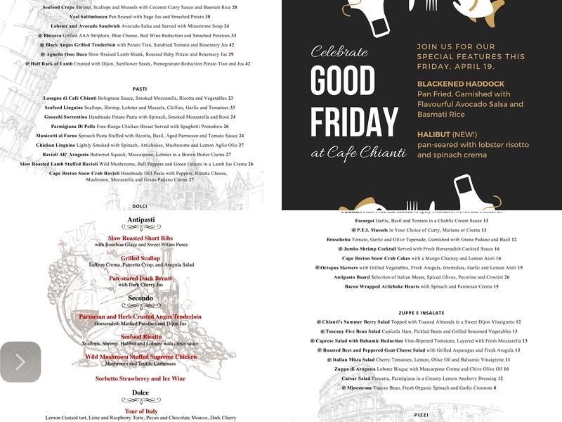 Cafe Chianti Menu