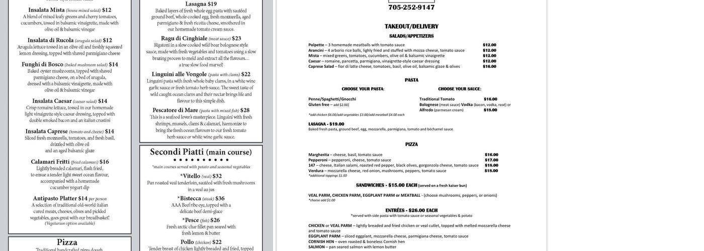147 Menu