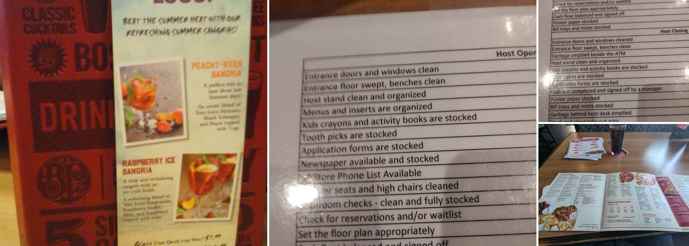 Boston Pizza Menu