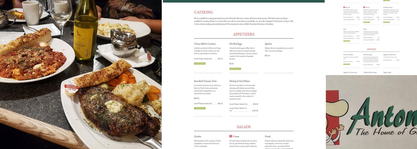 Antonio's Menu